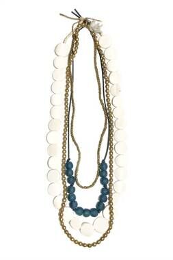 NEW TWINE & TWIG women's layer necklace set in indigo